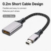 0.2m Mini DisplayPort to HDMI adapter cable with braided short cable design for flexible connection