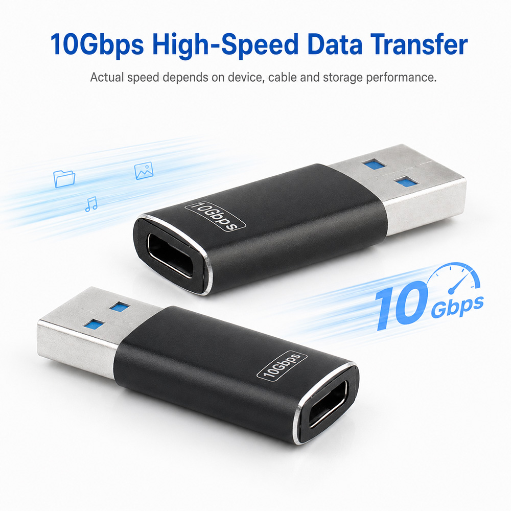 10Gbps USB-A to USB-C adapter for high-speed data transfer