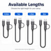 10Gbps USB-C cable available in 0.5m, 1m, 1.5m and 2m lengths
