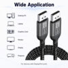 16K DisplayPort cable for desktop PC laptop graphics card monitor display and projector with DisplayPort ports