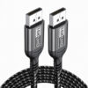 16K DisplayPort to DisplayPort cable with braided jacket and black aluminum alloy connectors