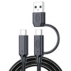 2-in-1 10Gbps USB-C cable with USB-A adapter and 60W fast charging