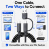 2-in-1 USB4 40Gbps cable works with USB-C devices and USB-A devices for flexible connection
