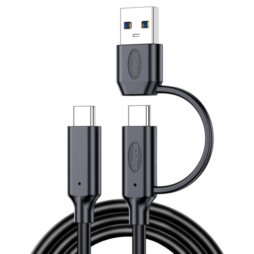 2-in-1 USB4 40Gbps USB-C cable with USB-A adapter, 240W fast charging and 8K video output