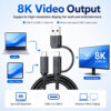 20Gbps USB-C cable supports up to 8K video output in USB-C to USB-C mode
