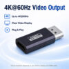 4K DisplayPort to HDMI adapter feature image showing up to 4K 60Hz video output and plug and play use