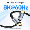 8K DisplayPort cable supporting 8K at 60Hz video output for compatible devices and displays