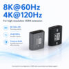 8K HDMI female to female adapter supporting 8K 60Hz and 4K 120Hz