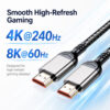 8K HDMI cable for high-refresh gaming with 4K 240Hz and 8K 60Hz display support