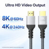 8K HDMI cable supports Ultra HD video output with 8K 60Hz and 4K 240Hz display performance