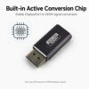 Active DisplayPort to HDMI adapter with built-in conversion chip for stable DP to HDMI signal output