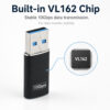 10Gbps USB-A to USB-C adapter with built-in VL162 chip for stable data transfer