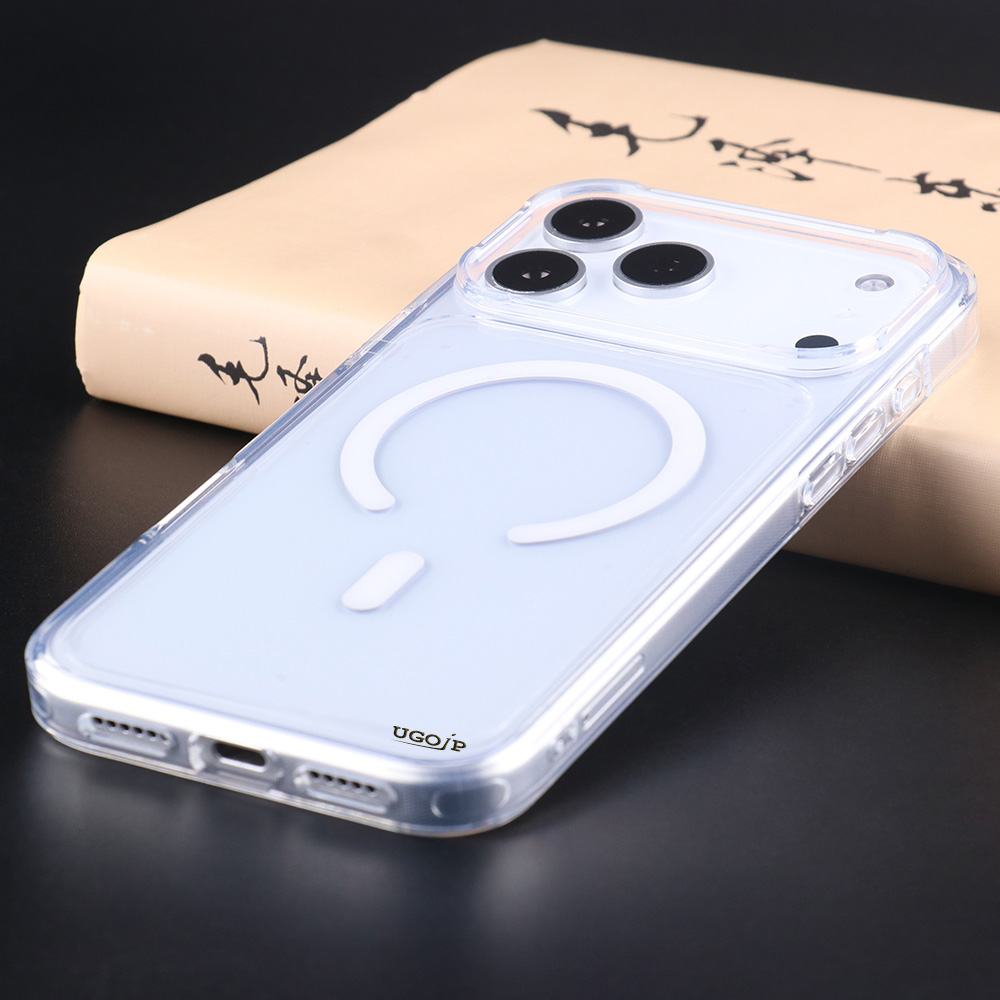 Clear Aurora protective case for iPhone 17 series with MagSafe style ring