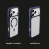 Clear basic case showing MagSafe compatible and non-MagSafe versions