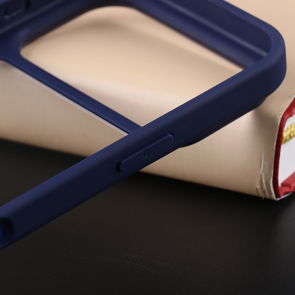 Close-up of clear basic case side edge and soft TPU bumper design