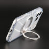 Clear MagSafe compatible case with built-in ring stand opened on the back