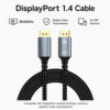 DisplayPort 1.4 cable with 8K at 60Hz stable video transmission for DP devices