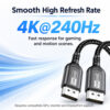 DisplayPort to DisplayPort cable for smooth 4K 240Hz high refresh rate display connection