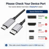 DisplayPort to HDMI cable port compatibility guide showing DisplayPort source required