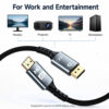 DisplayPort to HDMI cable for monitor projector TV and workstation use