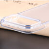 Close-up of frosted translucent iPhone case camera cutout and raised camera protection