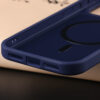 Close-up of glossy color iPhone case bottom speaker and charging port cutout