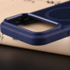 Close-up of glossy color iPhone case camera cutout and raised camera area