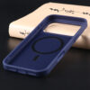 Dark blue glossy color iPhone case with solid PC back and soft TPU bumper