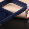 Close-up of glossy color iPhone case side button area and TPU edge design