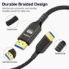 Durable braided HDMI 2.2 cable with reinforced tail, gold-plated connector and flexible woven jacket