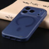 Blue matte case for iPhone 17 series shown on a dark product background