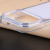 Close-up of matte color case camera cutout and raised camera protection