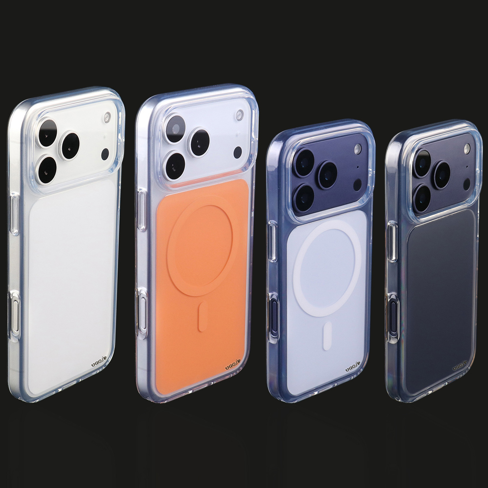 Matte color case for iPhone 17 Pro Max and iPhone 17 Pro with clear TPU bumper and solid PC back