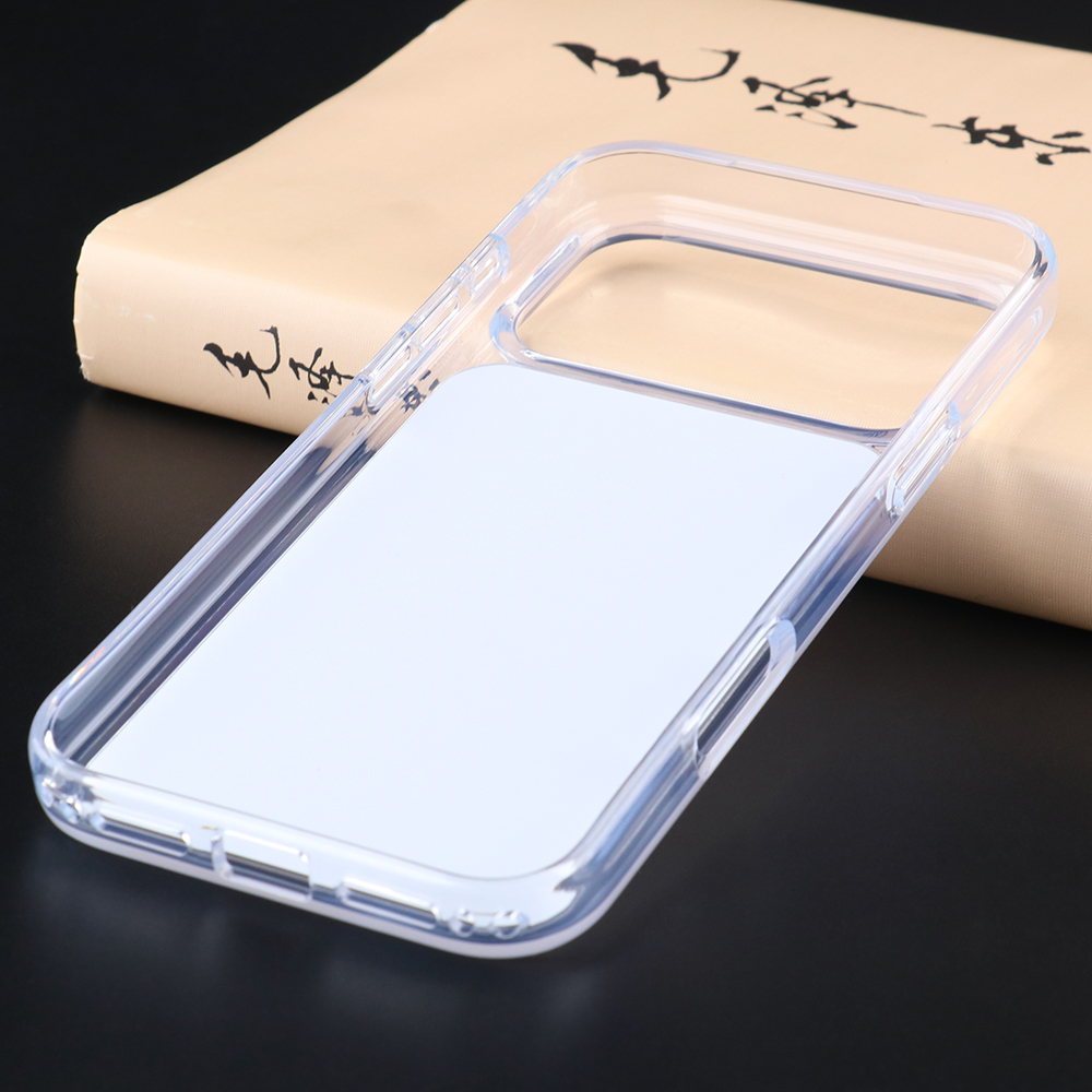 White matte color case for iPhone 17 Pro Max and iPhone 17 Pro with clear TPU bumper and PC back