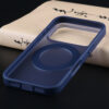 Close-up of matte MagSafe stand case back design with magnetic ring area