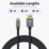 Micro HDMI to HDMI cable available in 1m, 2m and 3m length options for different setups.