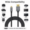 Micro HDMI to HDMI cable for cameras, camcorders, tablets, mini PCs, TVs, monitors and projectors.