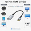 Mini HDMI to HDMI adapter cable application guide for cameras, camcorders, tablets, small monitors, HDMI monitors, TVs and projectors