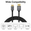 Mini HDMI to HDMI cable compatible with cameras camcorders monitors TVs and projectors