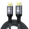 Premium 16K DisplayPort to DisplayPort cable with round shell design and braided jacket