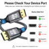 DisplayPort cable port check showing DisplayPort compatible and HDMI USB-C Mini DisplayPort not compatible
