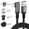 Right-angle USB 3.2 Gen2 USB-A to USB-C cable with durable braided jacket and reinforced connector design