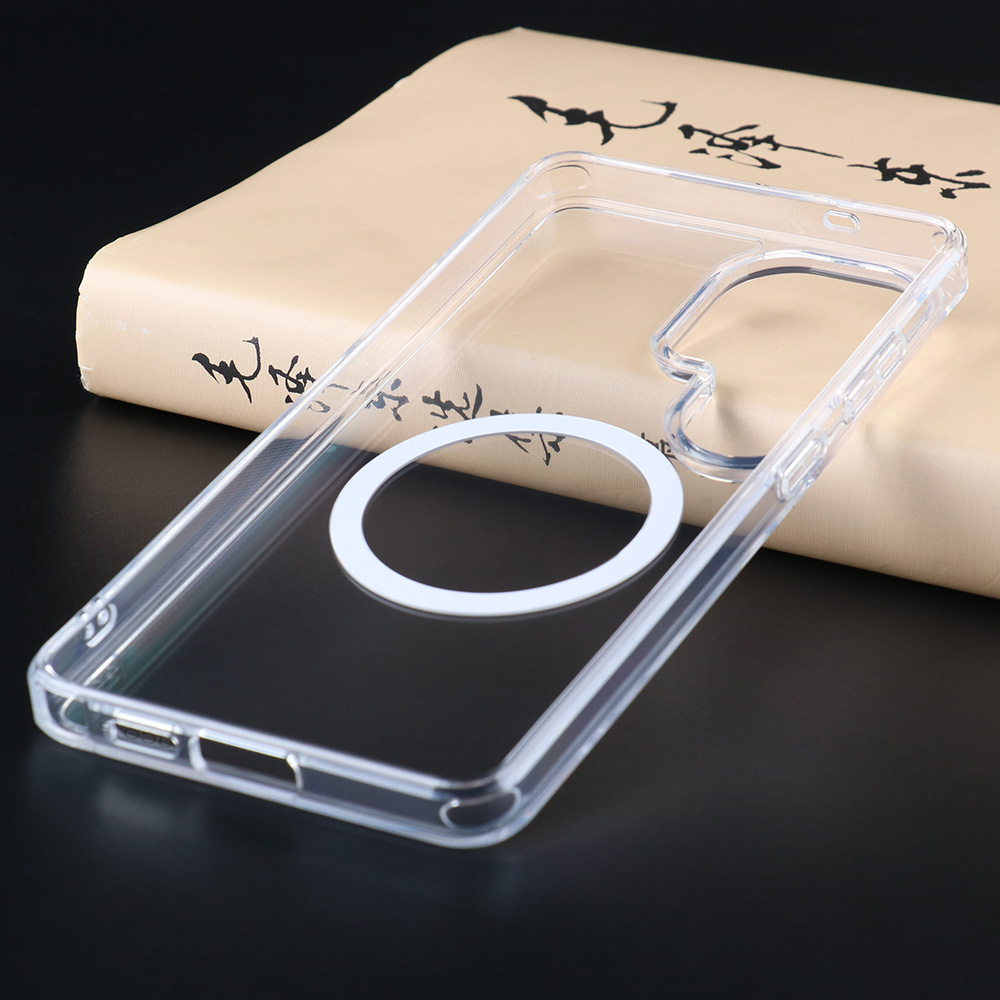 Clear case for Samsung Galaxy S26 series with selected magnetic ring option