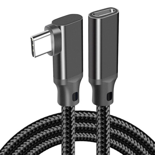 90 degree right angle USB-C extension cable with 20Gbps data transfer, 240W PD charging and 8K video support