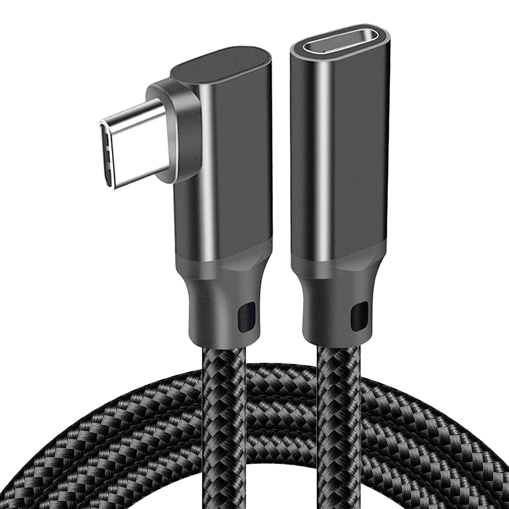 90 degree right angle USB-C extension cable with 20Gbps data transfer, 240W PD charging and 8K video support