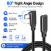 90 degree right angle USB-C extension cable with 20Gbps data transfer, 240W PD charging and 8K video support