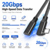 USB-C extension cable with USB 3.2 Gen2x2 20Gbps high speed data transfer for SSD and docking station