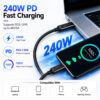 USB-C Extension Cable Supports 240W PD3.1 Fast Charging for Laptop Tablet Phone and Gaming Device