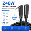 USB-C extension cable supporting 240W PD3.1 fast charging for laptops, tablets and phones