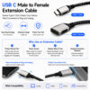 USB-C Male to Female Extension Cable Protect Device Port Easier Access Reduce Wear and Tear